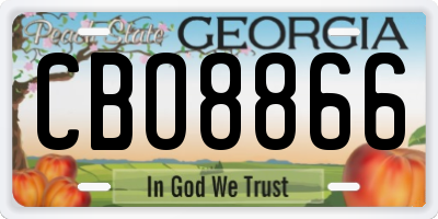 GA license plate CBO8866