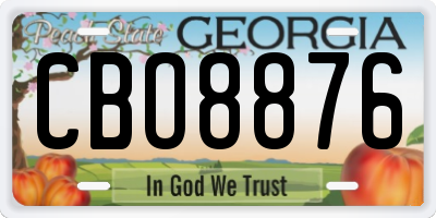 GA license plate CBO8876
