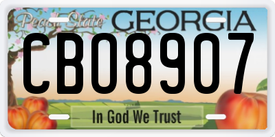 GA license plate CBO8907