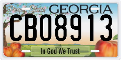 GA license plate CBO8913