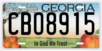 GA license plate CBO8915