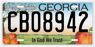 GA license plate CBO8942