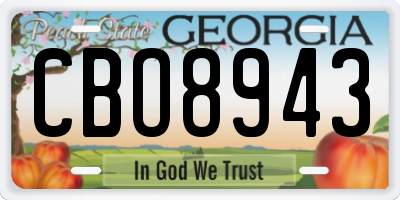 GA license plate CBO8943