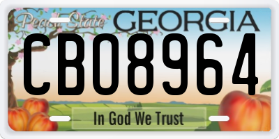 GA license plate CBO8964