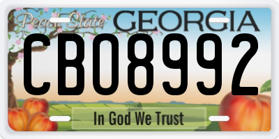 GA license plate CBO8992