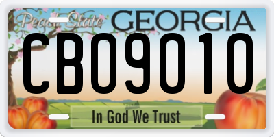 GA license plate CBO9010