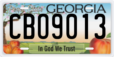 GA license plate CBO9013