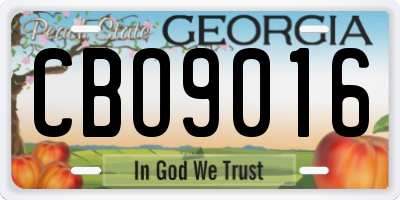 GA license plate CBO9016