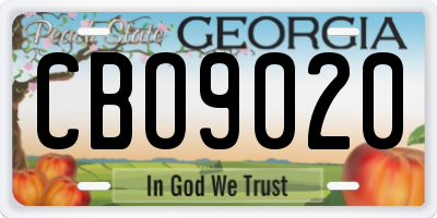 GA license plate CBO9020
