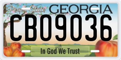 GA license plate CBO9036