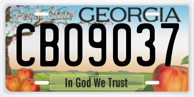 GA license plate CBO9037