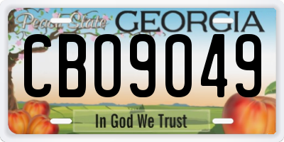 GA license plate CBO9049