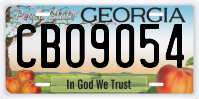 GA license plate CBO9054