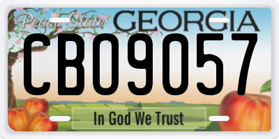 GA license plate CBO9057