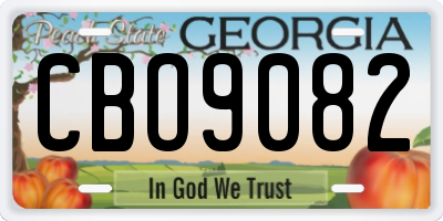 GA license plate CBO9082