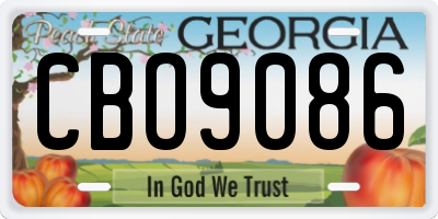 GA license plate CBO9086