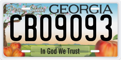 GA license plate CBO9093