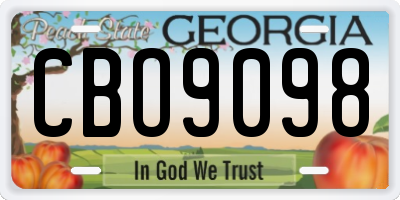 GA license plate CBO9098