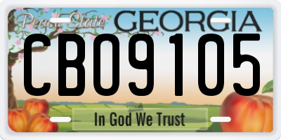 GA license plate CBO9105