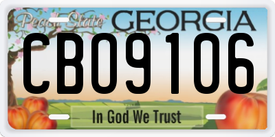 GA license plate CBO9106