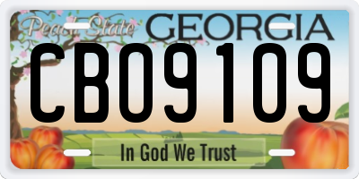GA license plate CBO9109