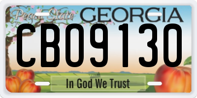 GA license plate CBO9130