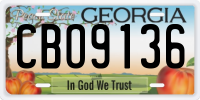GA license plate CBO9136