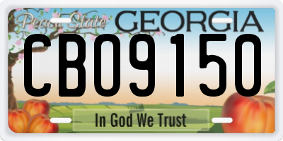 GA license plate CBO9150