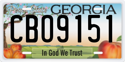 GA license plate CBO9151
