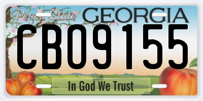 GA license plate CBO9155