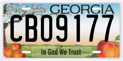GA license plate CBO9177