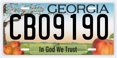 GA license plate CBO9190