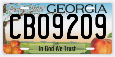 GA license plate CBO9209