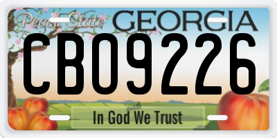 GA license plate CBO9226