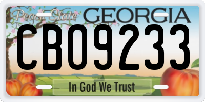 GA license plate CBO9233