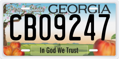 GA license plate CBO9247