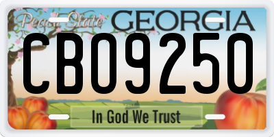 GA license plate CBO9250