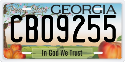 GA license plate CBO9255