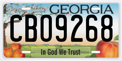 GA license plate CBO9268