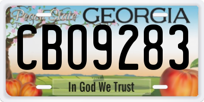 GA license plate CBO9283