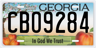 GA license plate CBO9284