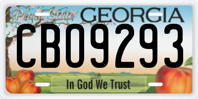 GA license plate CBO9293