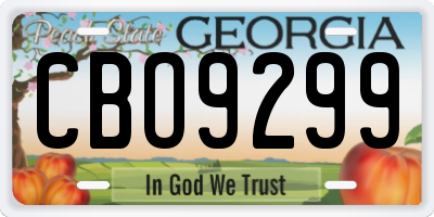 GA license plate CBO9299