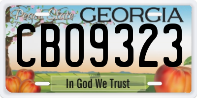 GA license plate CBO9323