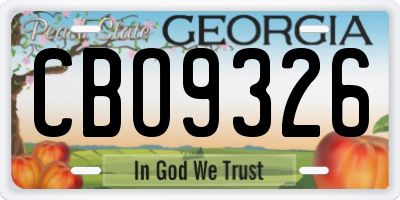 GA license plate CBO9326
