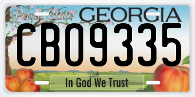 GA license plate CBO9335