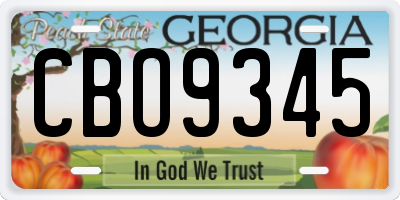 GA license plate CBO9345