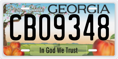 GA license plate CBO9348