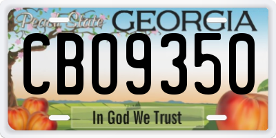GA license plate CBO9350