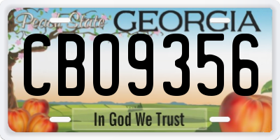 GA license plate CBO9356